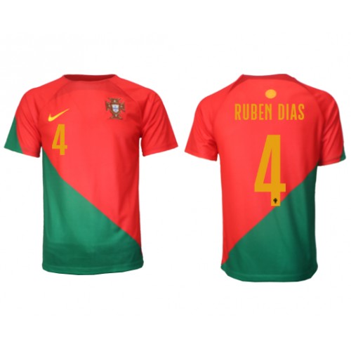 Portugal Ruben Dias #4 Replica Home Shirt World Cup 2022 Short Sleeve